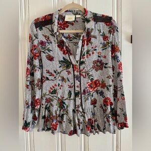 Anthropologie Multicolor Floral Blouse